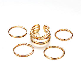 Gold/Sliver Rings Set For Women