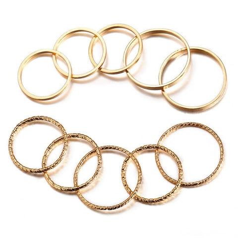 Image of Gold/Sliver Rings Set For Women