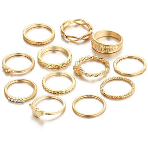 Gold/Sliver Rings Set For Women
