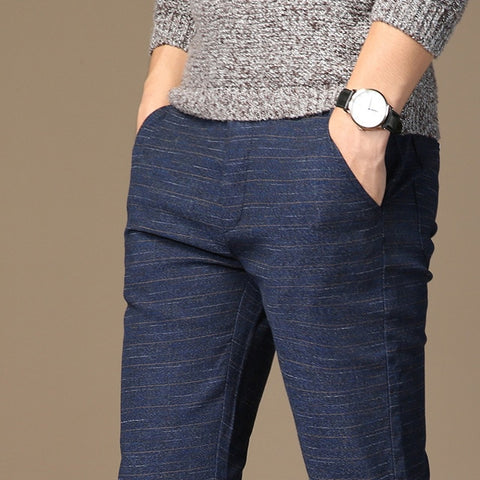 Image of Men Striped Micro Elastic Pants
