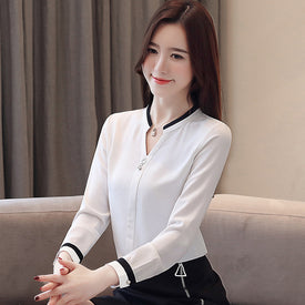 Beading  Chiffon Blouse